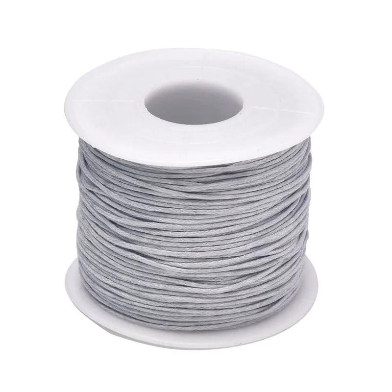 24-70m 1mm Waxed Cotton Cord For Beading Craft DIY Bracelet Necklace Braided String Thread Jewelry Findings Making HK042