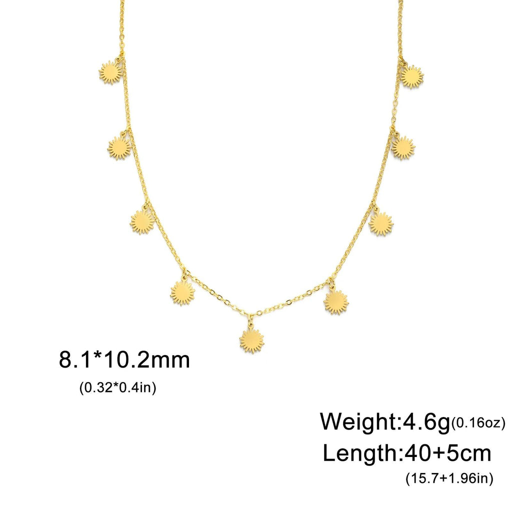 Skyrim Irregular Circle Necklaces for Women Multi-Pendant Stainless Steel Neck Chain Choker Fashion Trendy Minimalist Gi