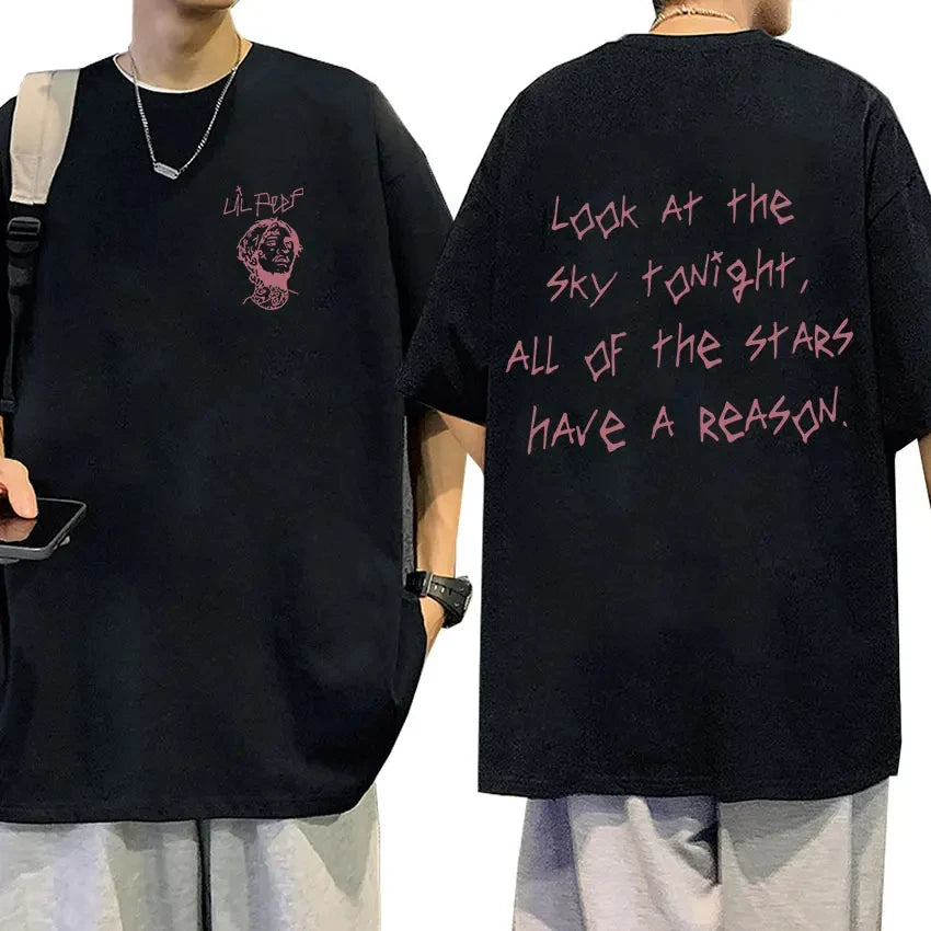Rapper Lil Peep Concert Graphic T Shirt Men's Cotton Short Sleeve Unisex Hip Hop Oversized Streetwear Tees