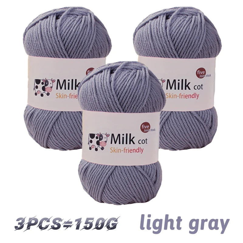 150g 5 Strand Milk Yarn Handmade Medium Thick DIY Woven Doll Sweater Flower Hat Scarf Yarn Ball