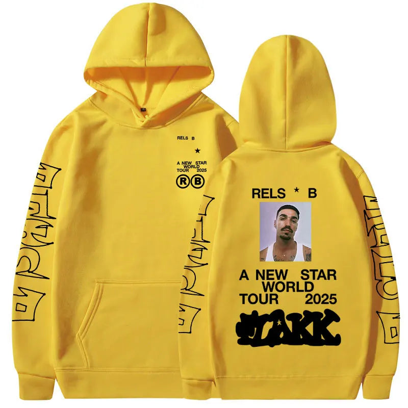 Rapper Rels B A New Star World Tour 2025 Hoodies Men Women Clothing Fashion Hip Hop Sweatshirts Oversized Long Sleeve Pullovers