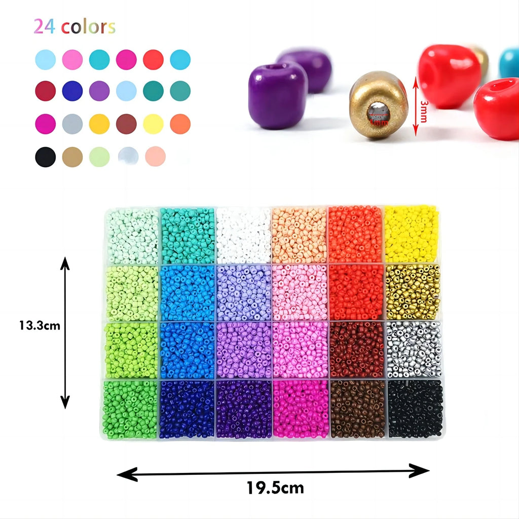 24-Case 3mm Lacquered Glass Beads Diy Handmade Beaded Material Bracelets Necklaces Earrings Jewelry Making Kit For Halloween Tha