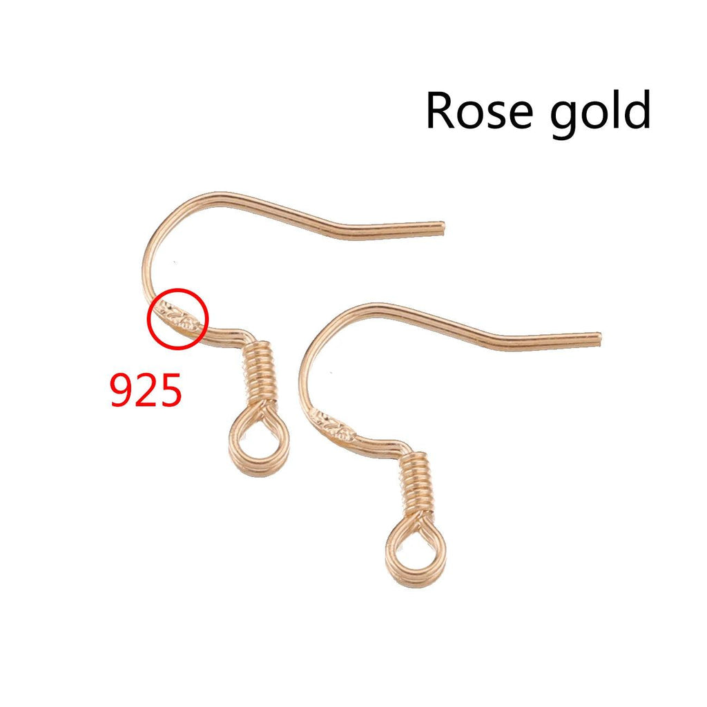 100pcs/lot Carven 925 Silver Copper Earrings Clasps Hooks Fittings DIY Jewelry Making Accessories Iron Hook Earwire Jewelry