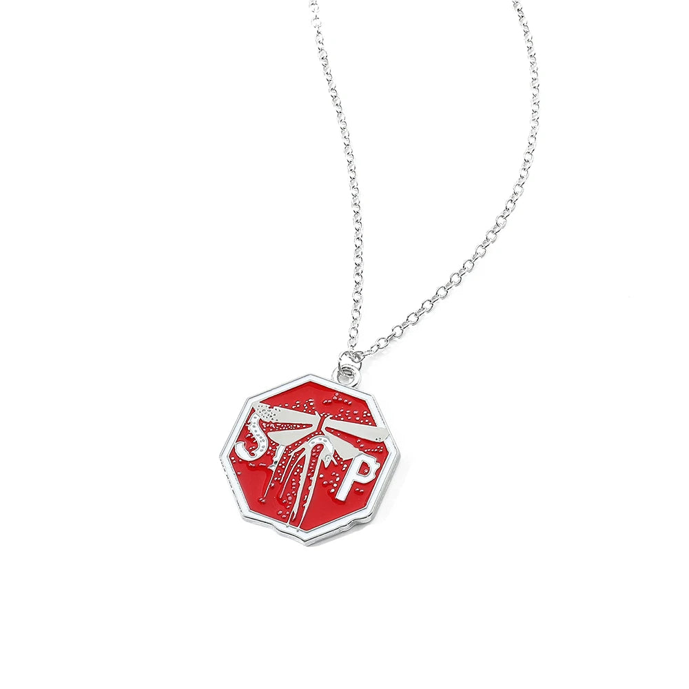 Hot Game The Last Of Us 2 Necklace Firefly Logo Letters Enamel Pendant Neck Chains Jewelry Men Women Accessories