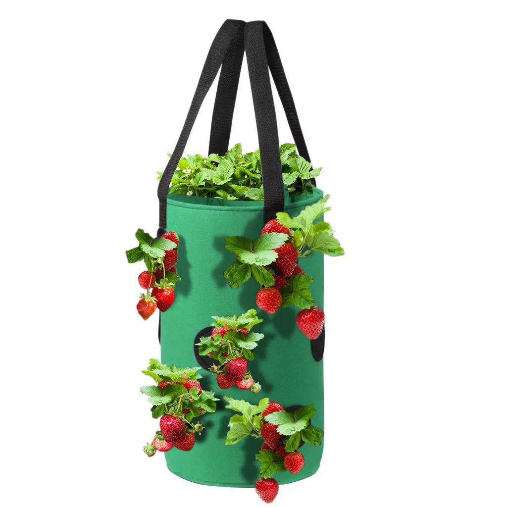 Reusable Planter Pot PE Growing Bags For Vegetable Flower Outdoor Planting Bag Hanging Strawberry Potato Flower Planter Bag