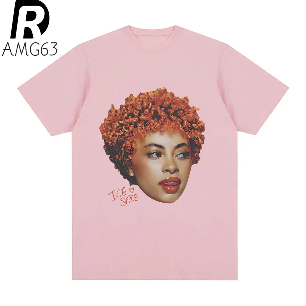 Rapper Ice Spice Graphic T Shirt for Men and Women in Hip Hop Street Style Casual Summer Fashion