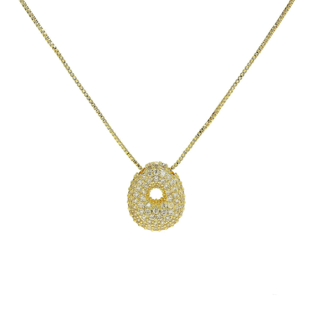 Gold Plated Balloon 26 Alphabet Letter Pendant Necklace Copper Zircon Bubble Initial Pendant For Women Personality Chain Jewelry