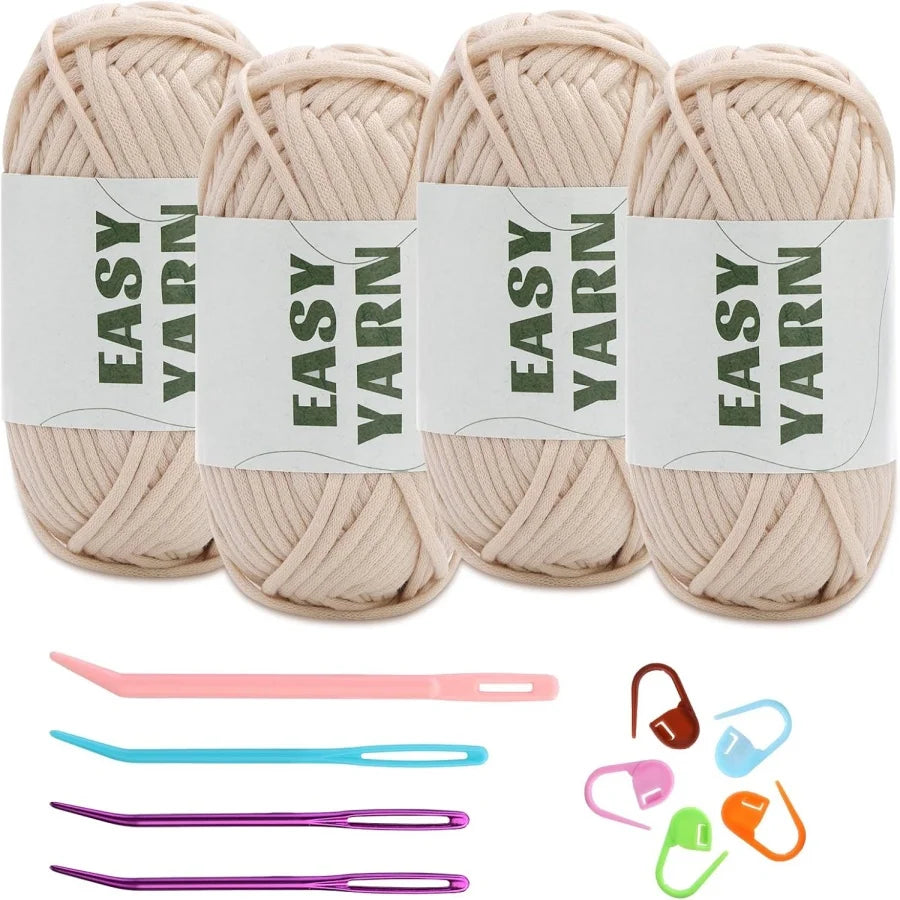 Beginner Crochet Yarn 50g Cotton Nylon Blend Easy Stitches