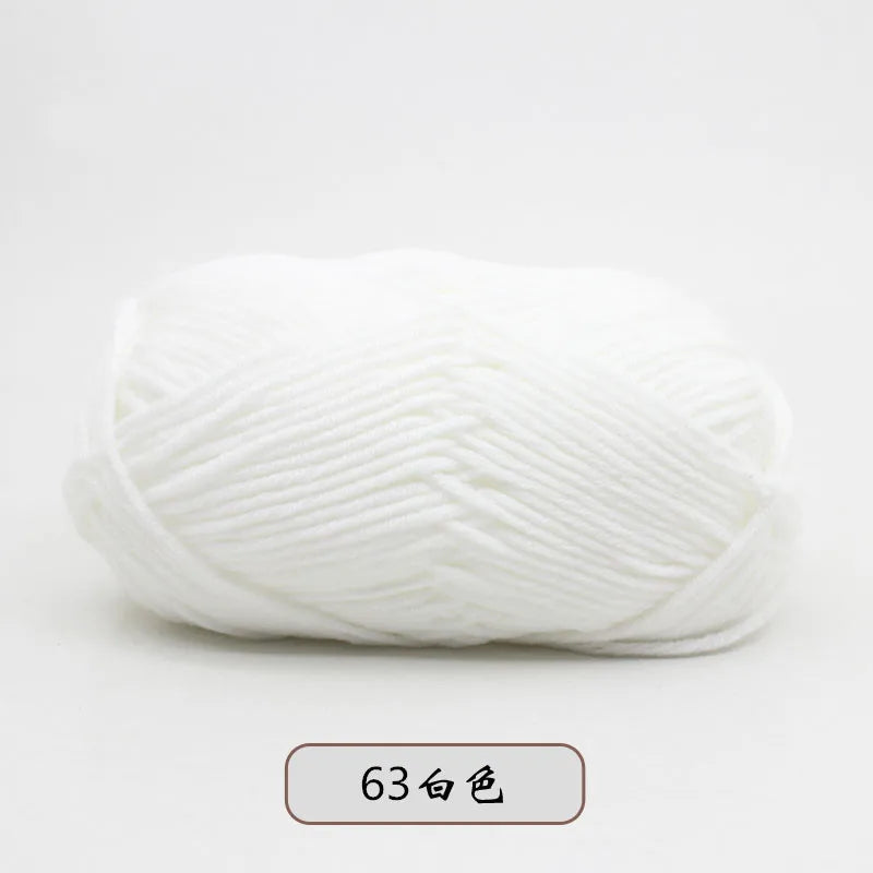 4ply Milk Cotton Knitting Yarn Set for Crochet Crafts and DIY Projects
