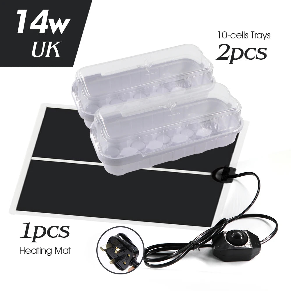 14/35W Plant Heating Pad Warmer Heat Mat  Nursery Seedling Trays Greenhouse Germination Box US/EU/UK/AU Plug Temperature Control