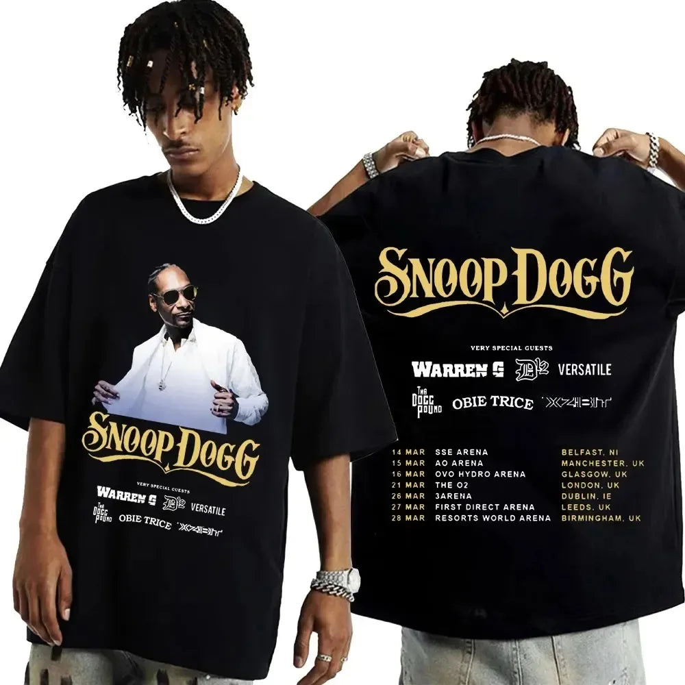 Snoop Dogg Graphic T Shirt for Men Hip Hop Fashion Oversized Streetwear Summer Style