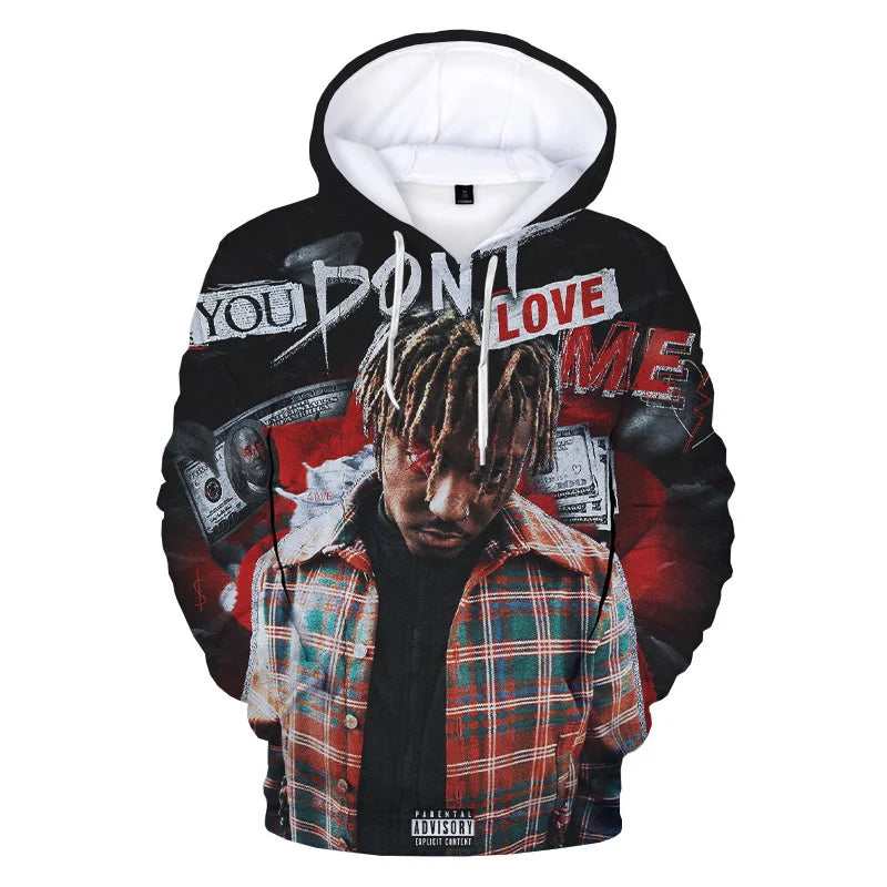 Juice WRLD Hoodies Men Women Hooded Sweatshirts Fashion Hip Hop Casual Pullovers Autumn Boys Girls Black Streetwear Juicewrld