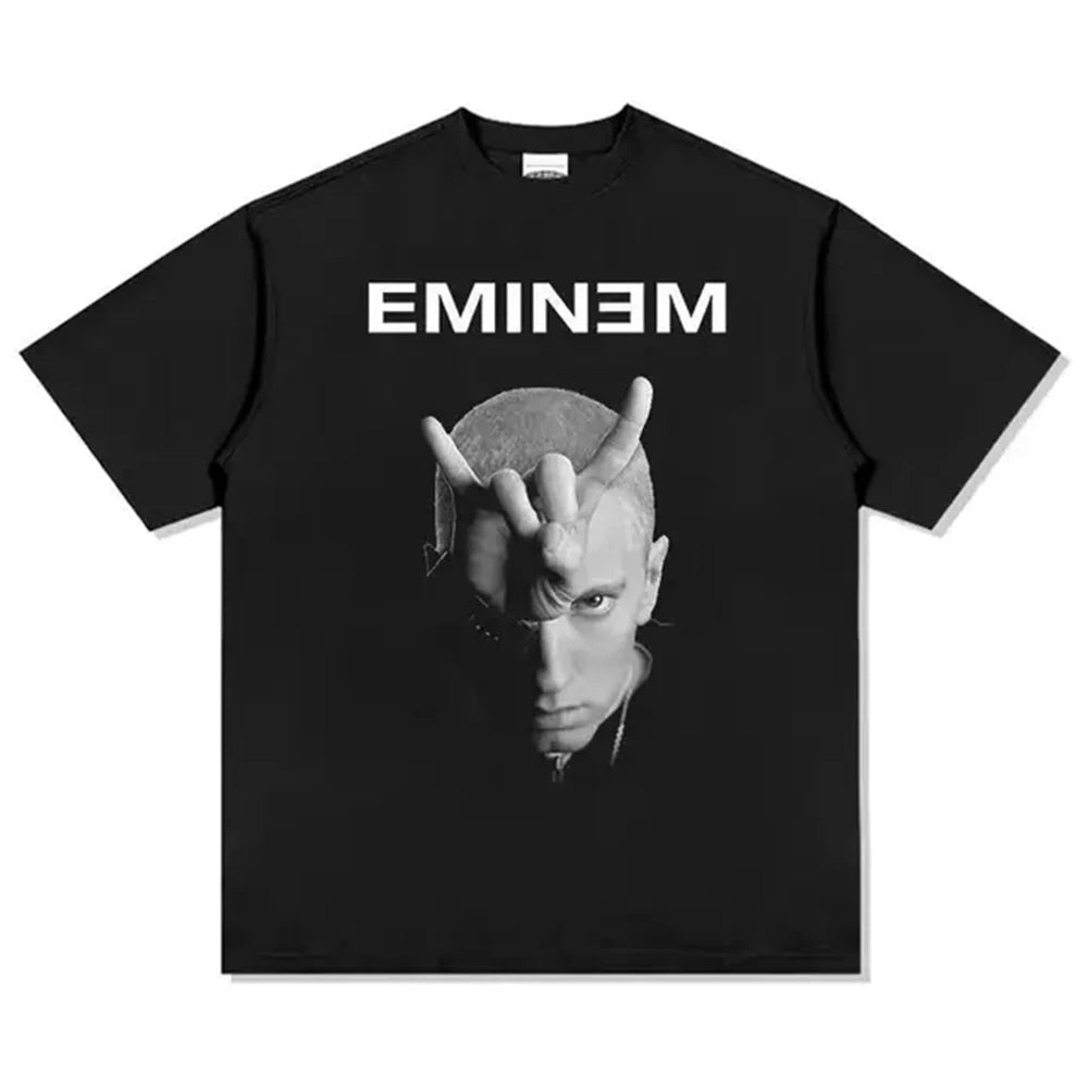 Rapper Eminem Unisex T Shirt for Men and Women Fashion Hip Hop Top Loose Rock Tee Summer Style