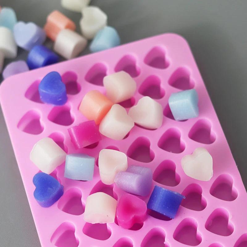 1 Piece 55 Compartment Love Candle Silicone Mold Chocolate Fondant Mold DIY Food Baking Mold Creative Handmade Wax Decorations - Winord