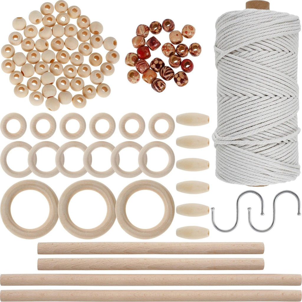Macrame Kit for Beginners Natural Cotton Rope Macrame Wall Hanging Kit Complete Macrame Making Kit DIY Macrame Supplies