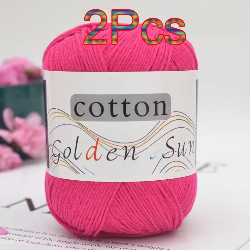100% Cotton Yarn for Hand Knitting Soft Crochet Yarn Pack of 2 for Sweaters Blankets Hats Amigurumi Dolls and Bags
