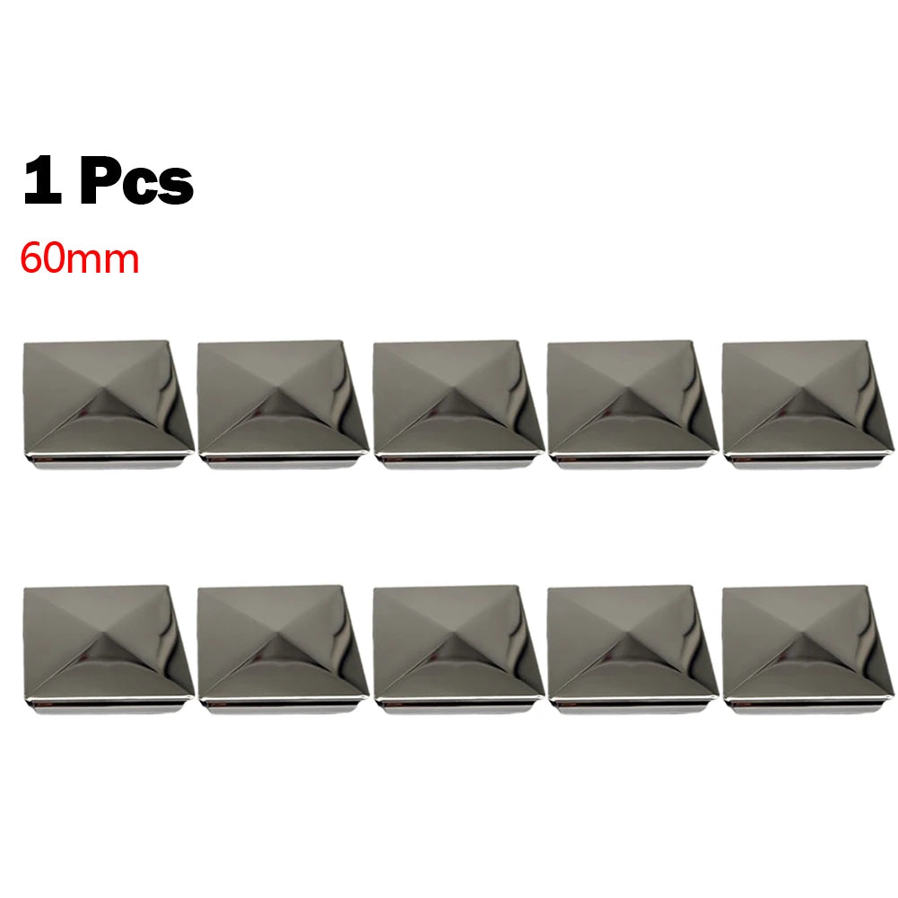1/10Pcs Column Cap Hat Square Post Cap Stainless Steel To Steel Galvanized Cover Pyramid Shape Cap Home Garden Decoration