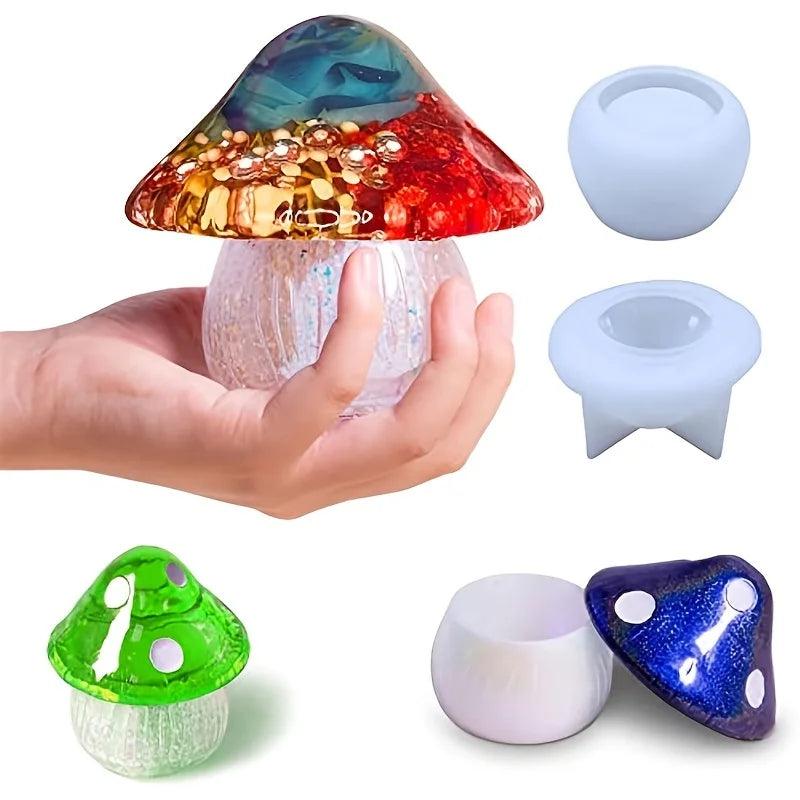 Mushroom Jar Silicone Resin Molds for Jewelry Holder Storage Container Organizer , Candle Holder Epoxy Mold , DIY Molds for Jewe