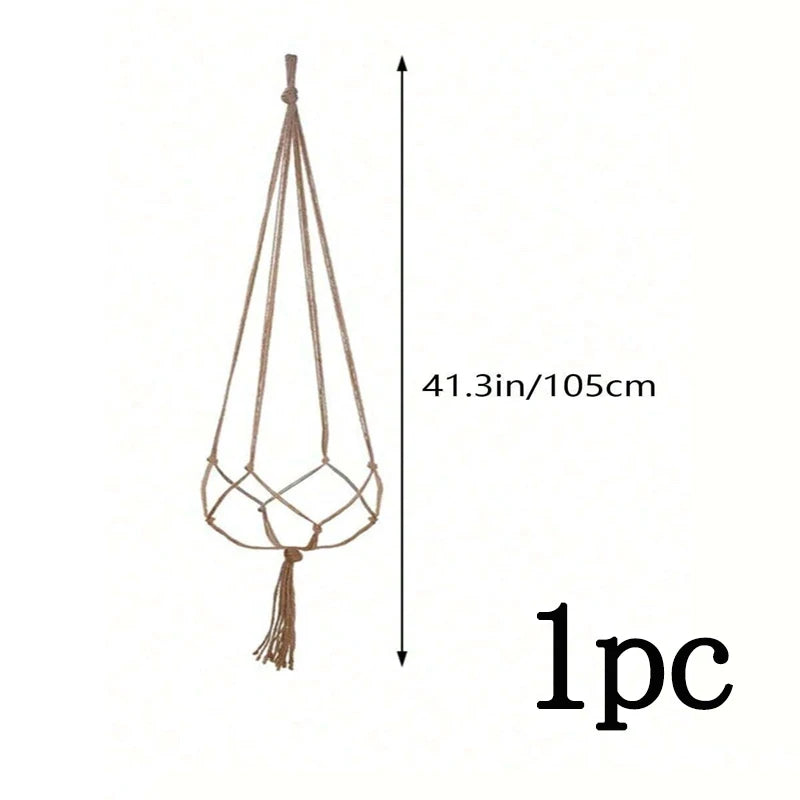 1/2pcs 90/105/120cm Macrame Plant Hanger Modern Tassel Detail Plant Hangers Indoor Flower Pot Holder Plants Wall Window Outdoor