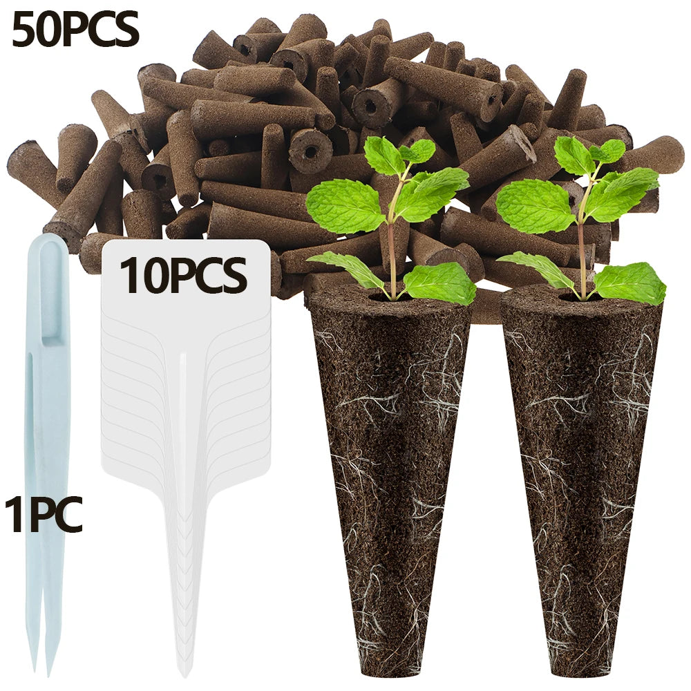 50Pcs Seed Grow Sponges Replacement Root Growth Sponges Professional Seed Starter Kit Gardening Accessory for Hydroponic System