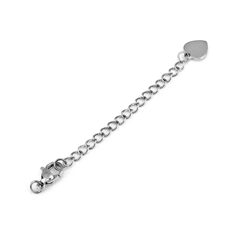 5pcs Stainless Steel Extension Extended Tail Chains With Lobster Clasps Connectors Findings For Bracelet Necklace Tail Chain