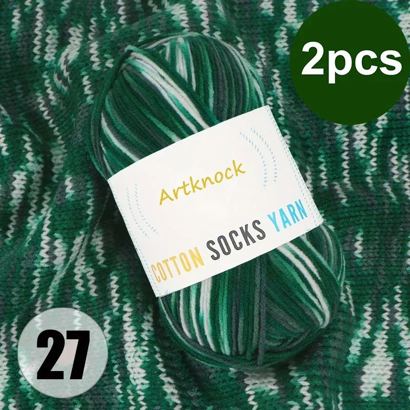 Colorful Milk Cotton Yarn For DIY Crochet Projects 2 Pcs
