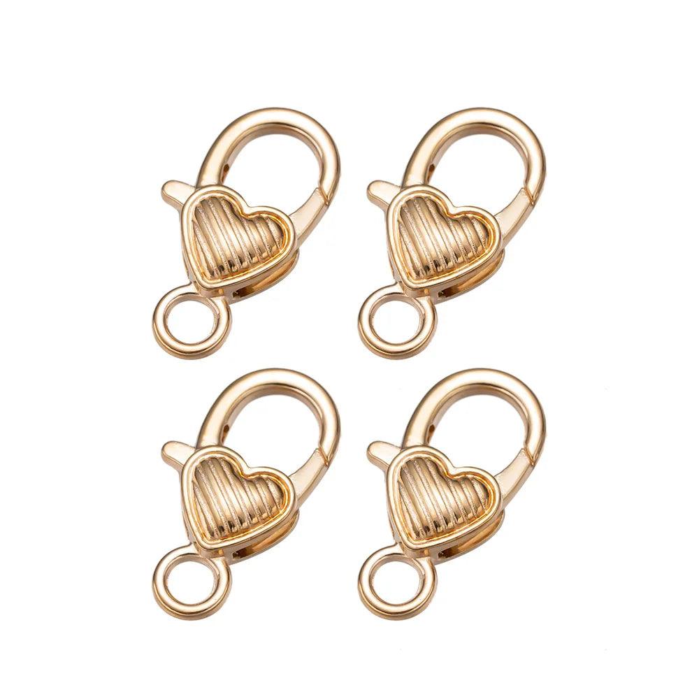 10pcs Lobster Clasp Hooks Heart Keychain Clasps for DIY Bracelets Chain Necklace Components Accessory Jewelry Making Findings