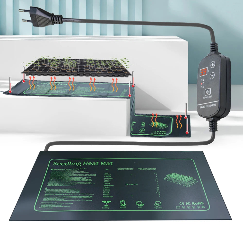 Adjustable Thermostat Control Seedling Heat Mat Indoor Plants Germination Waterproof Heating Pad Propagation Clone Starter Mat