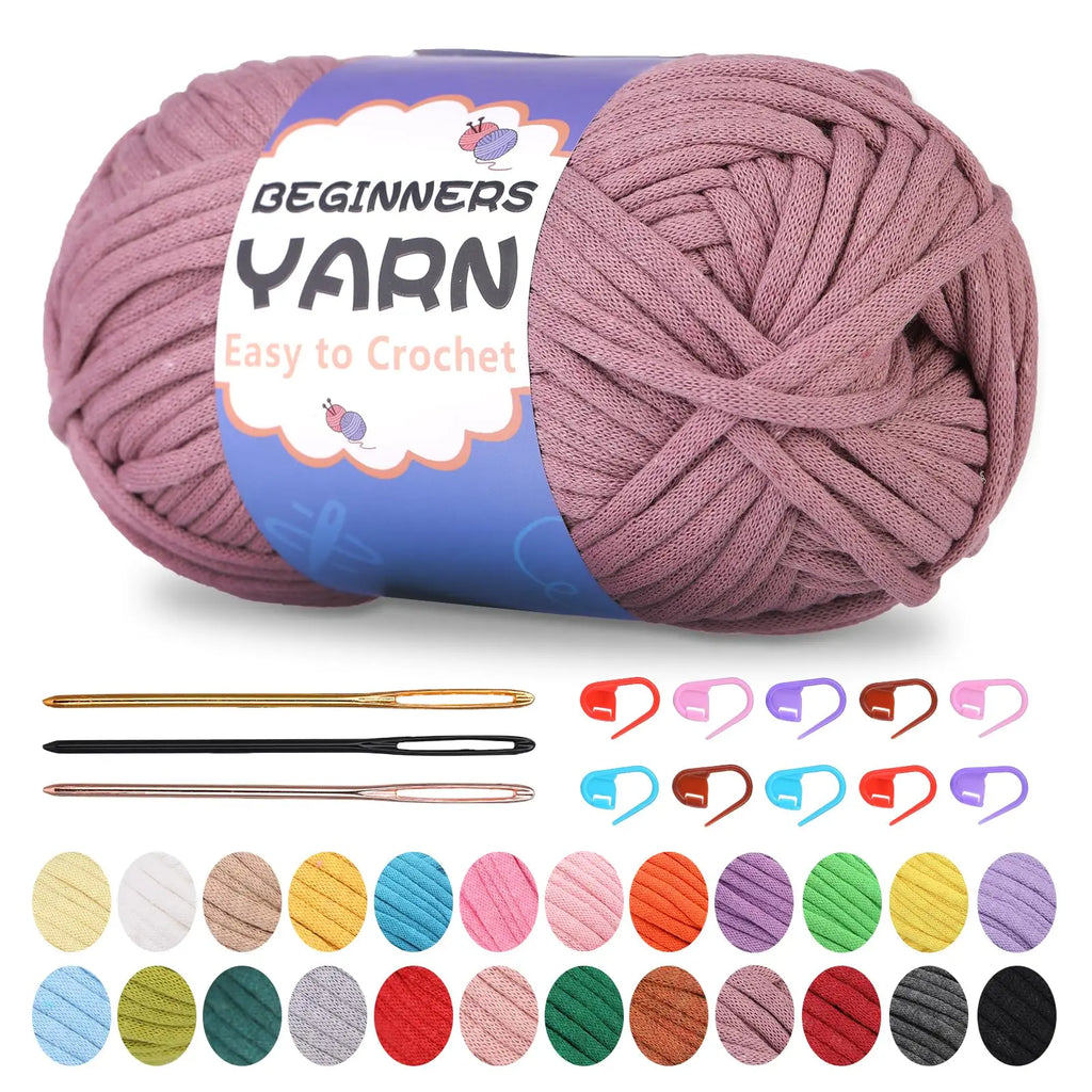 Fenrry 200g Crochet Yarn for Beginners with Stitch Markers