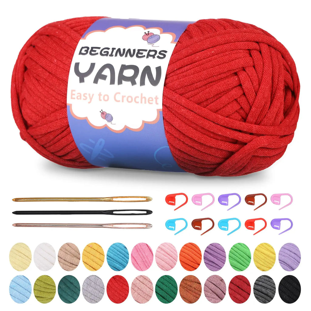 Fenrry 200g Crochet Yarn for Beginners with Stitch Markers