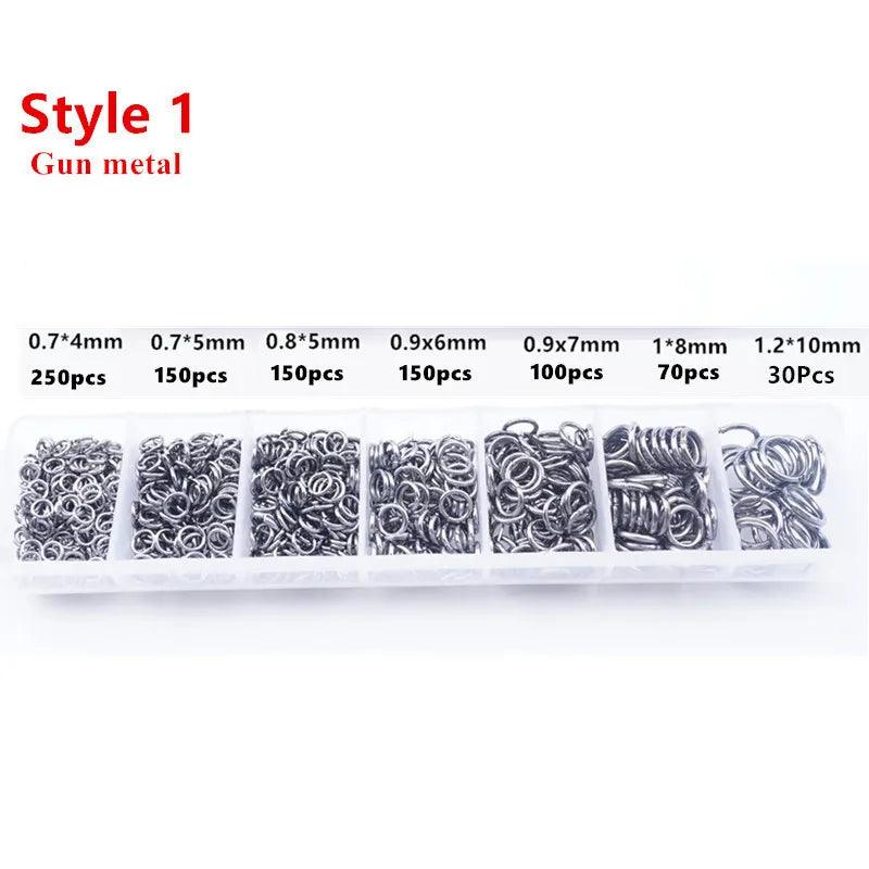 900 Pcs Alloy Open Jump Rings Mixed 3mm 4mm 5mm 6mm 7mm 8mm 10mm Split Rings For DIY Jewelry Making Findings HK060