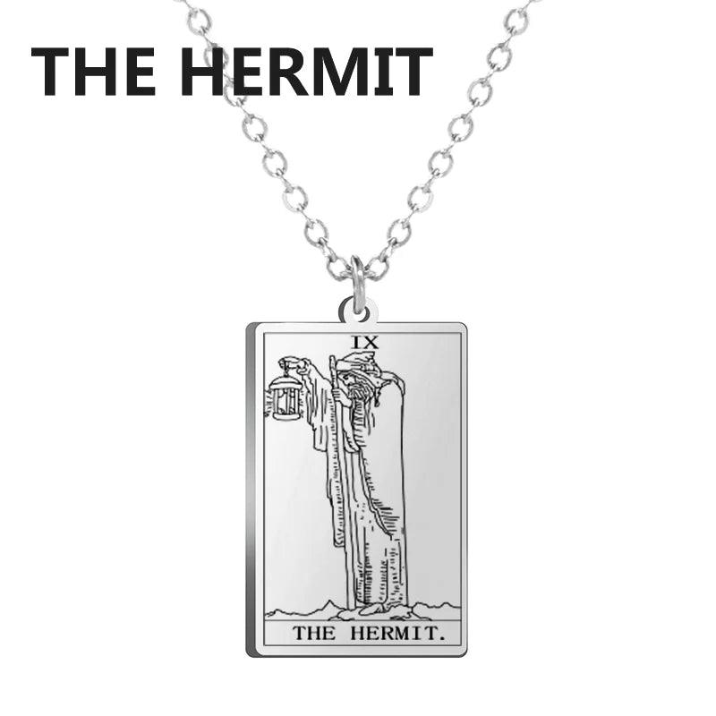 Stainless steel Cassic Tarot Pendant Necklace Major Cigano fortune Telling Necklace Star/Moon/Death Symbol Pendant Accessory