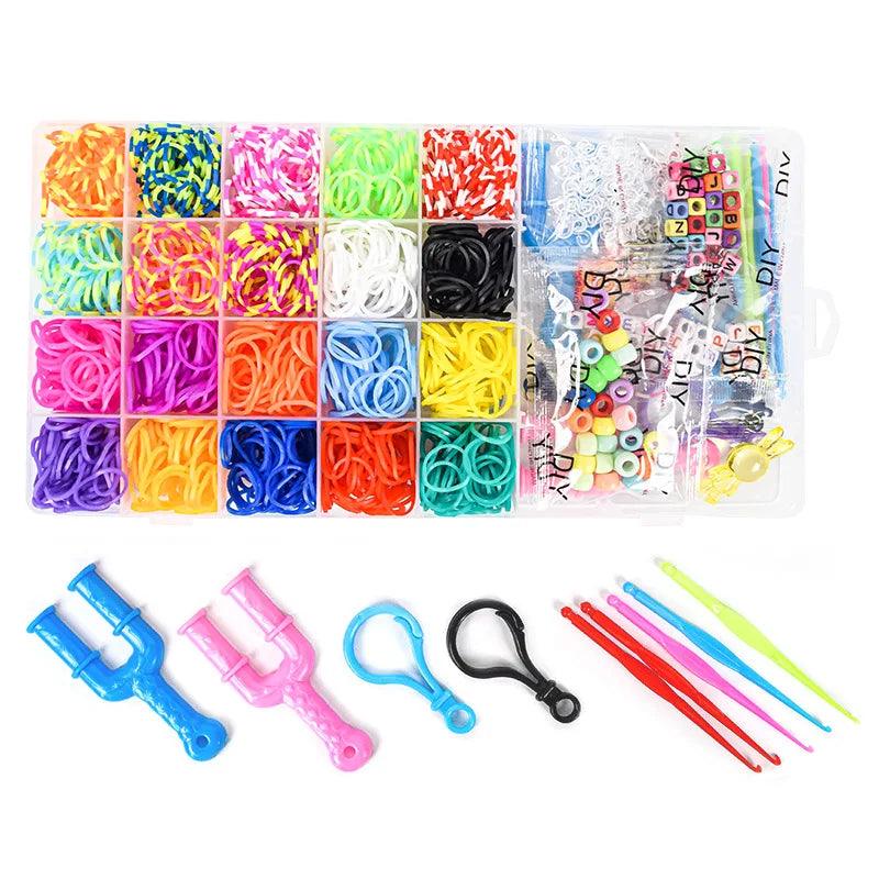 1Set Elastic Rubber Band Refill Loom Bracelet Kit Organizer for DIY Knitting Friendship Craft Girl Kid Creativity Birthday Gift