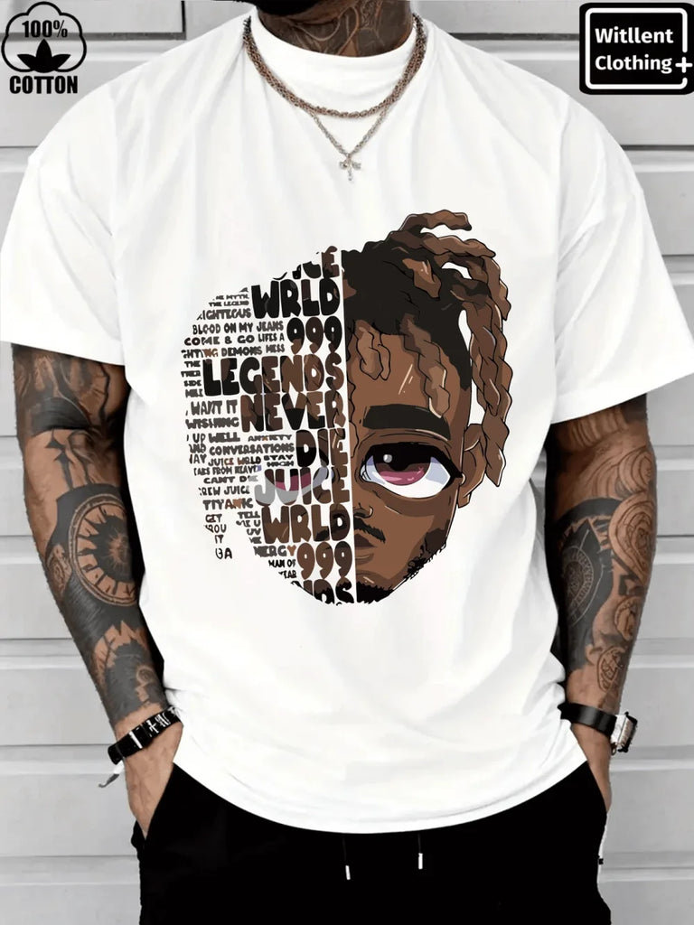 2025 Hot Sale Men's 100 Percent Cotton WRLD Legends Never Die Juice T-Shirt Heavyweight 220g Christmas Gift