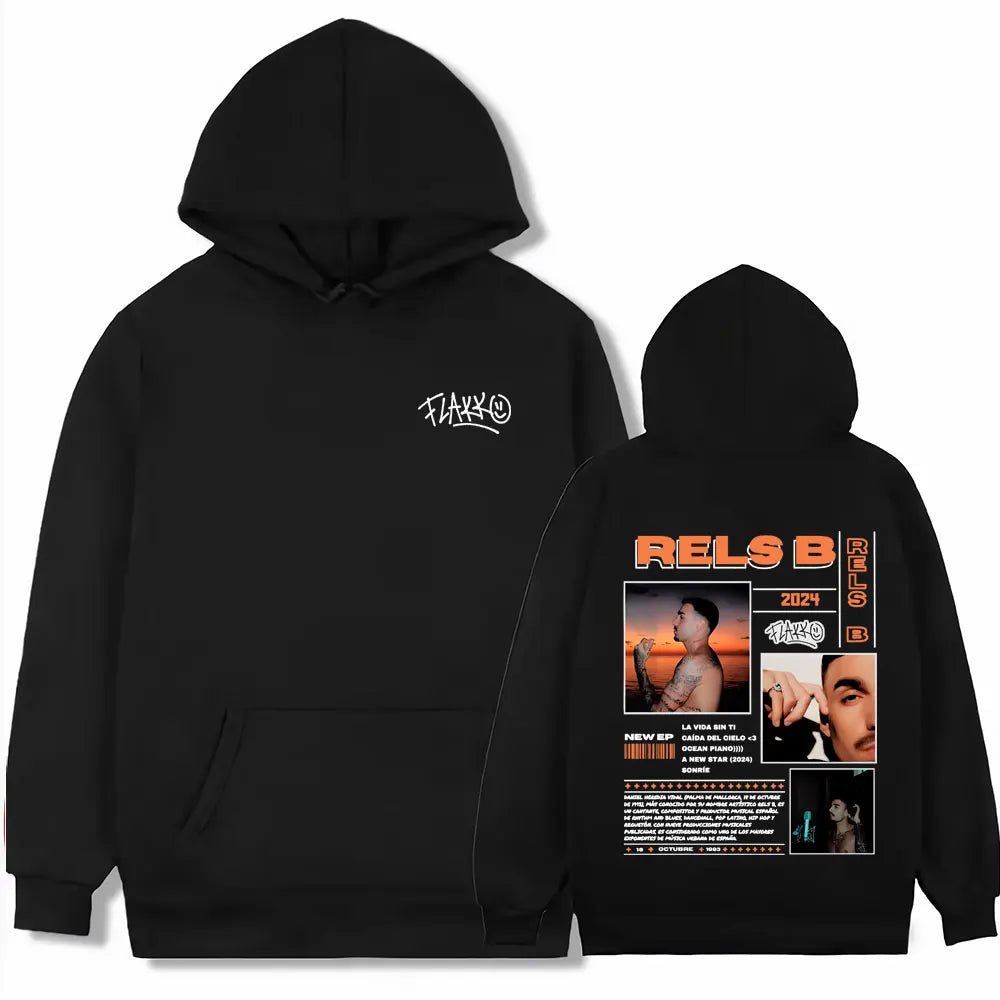 Rels B Skinny Flakk 2025 Tour Merch Hoodie Men Women Tops  High Quality Fashion Male Hip Hop Casual Oversized Hooded Sweatshirt