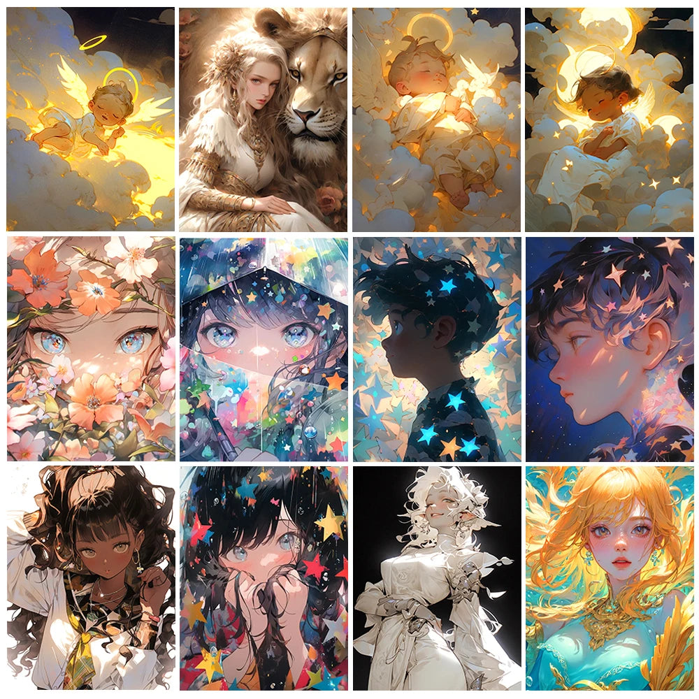 5D DIY Diamond Painting Cartoon Pictures Girl Mosaic Art Full Round Cross Stitch Kit Rhinestone Home Decoration Gift 2023 New