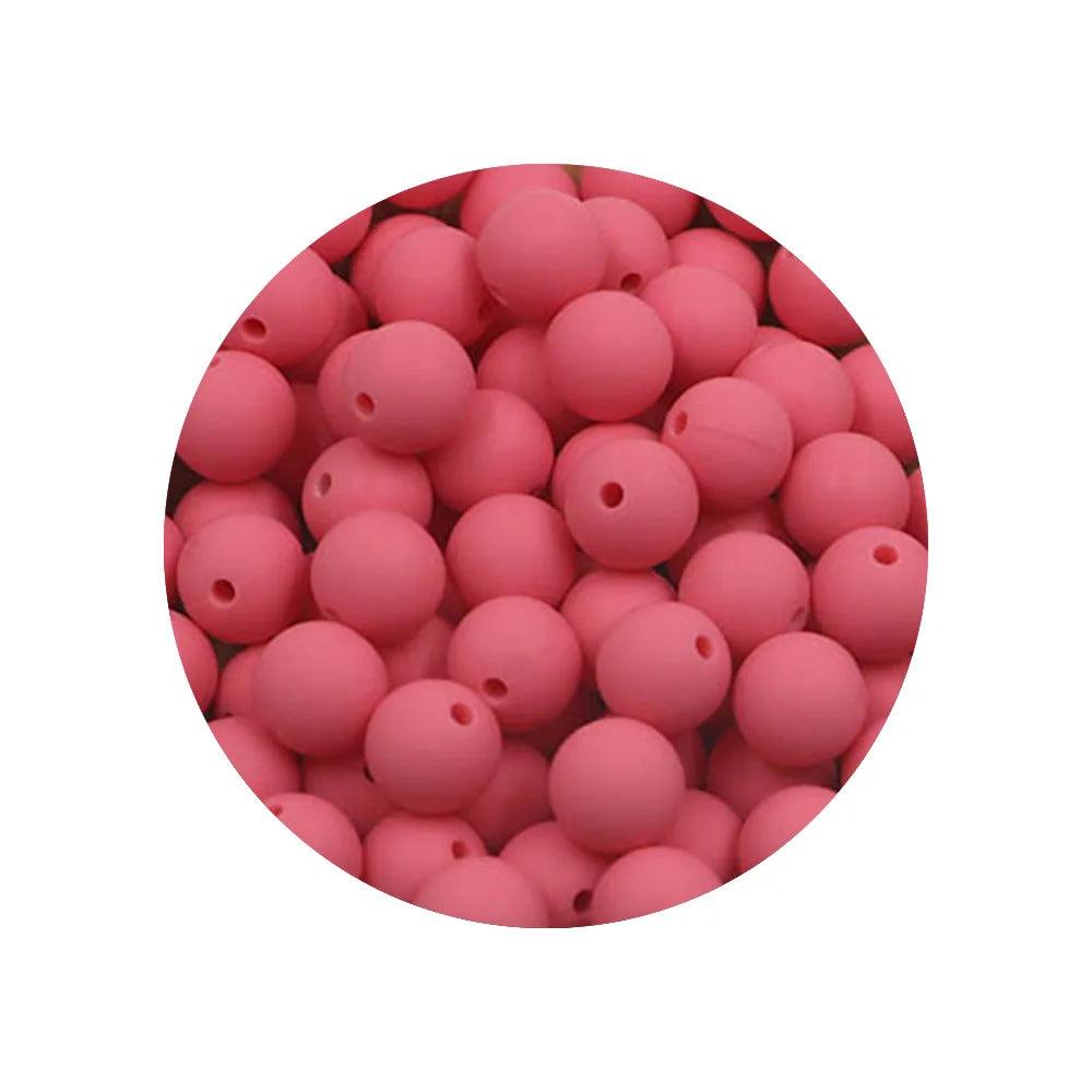 Kivoct 100Pcs 12MM Round Silicone Beads For Jewelry Making DIY  Pacifier Chain Necklace Keychain Accessories
