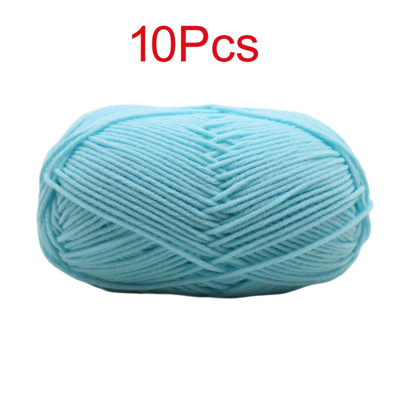 10 Pieces Multi Color Cotton Knitting Yarn Soft Warm Crocheting Yarn for Hand Knit Sweaters Hats Scarves Blankets Amigurumi