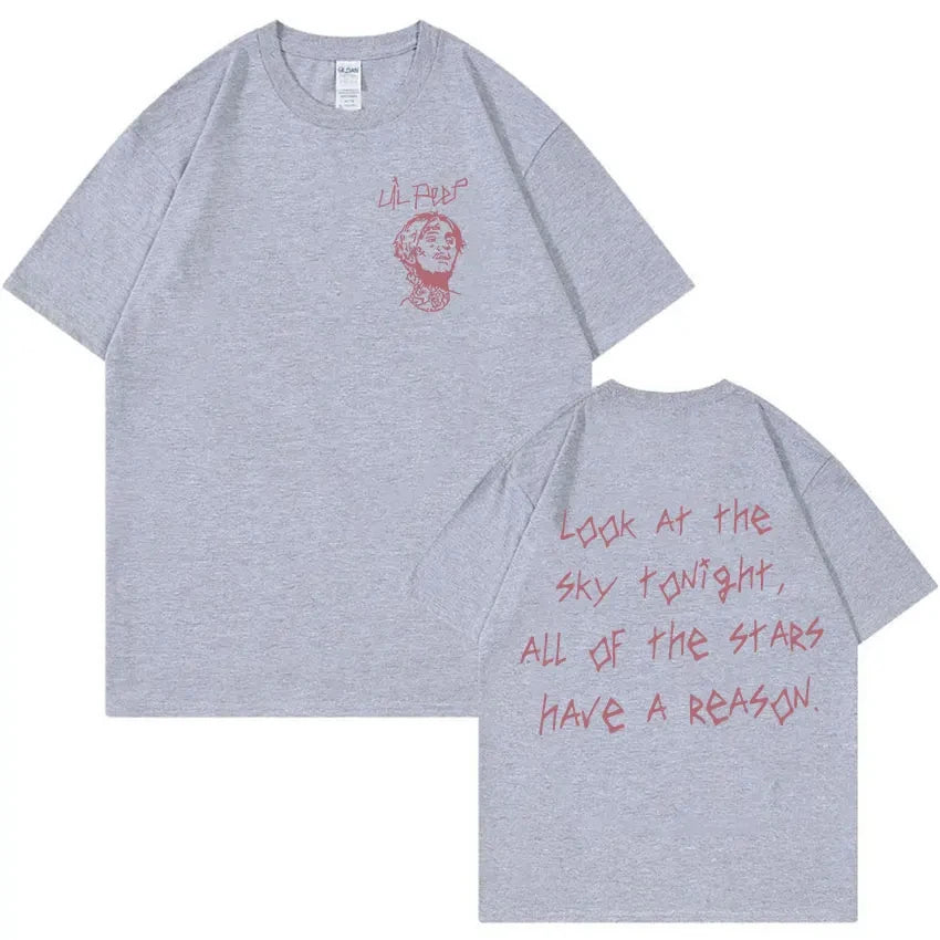 Rapper Lil Peep Concert Graphic T Shirt Men's Cotton Short Sleeve Unisex Hip Hop Oversized Streetwear Tees