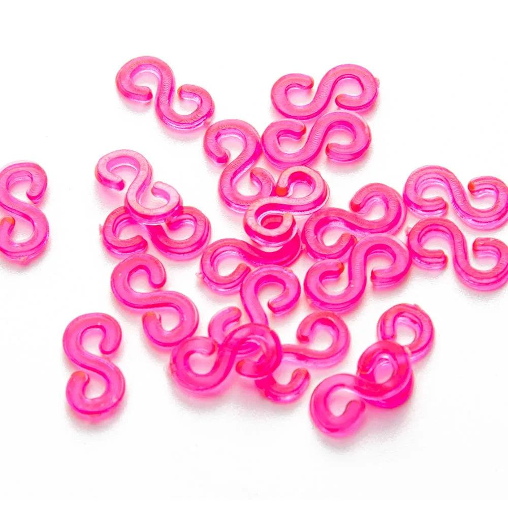 500pcs S Clips Hook Plastic Connectors Refills for DIY Charm Loom Rubber Band Bracelet Jewelry Making Supplies Accessories Gift