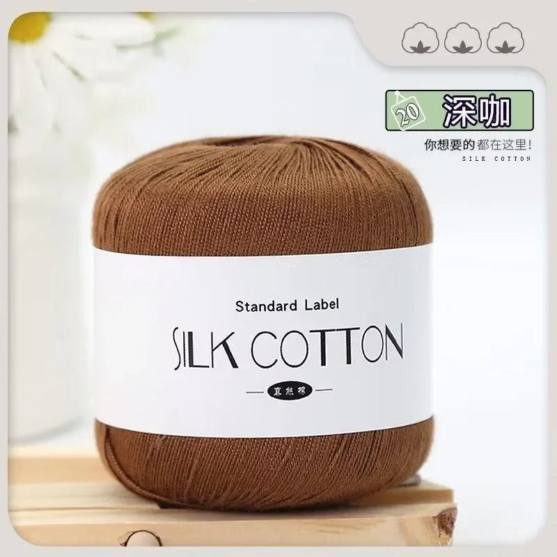 Silk Lace Cotton Milk Crochet Yarn 50g Soft Knitting Thread for Baby Hand Knitting Supplies