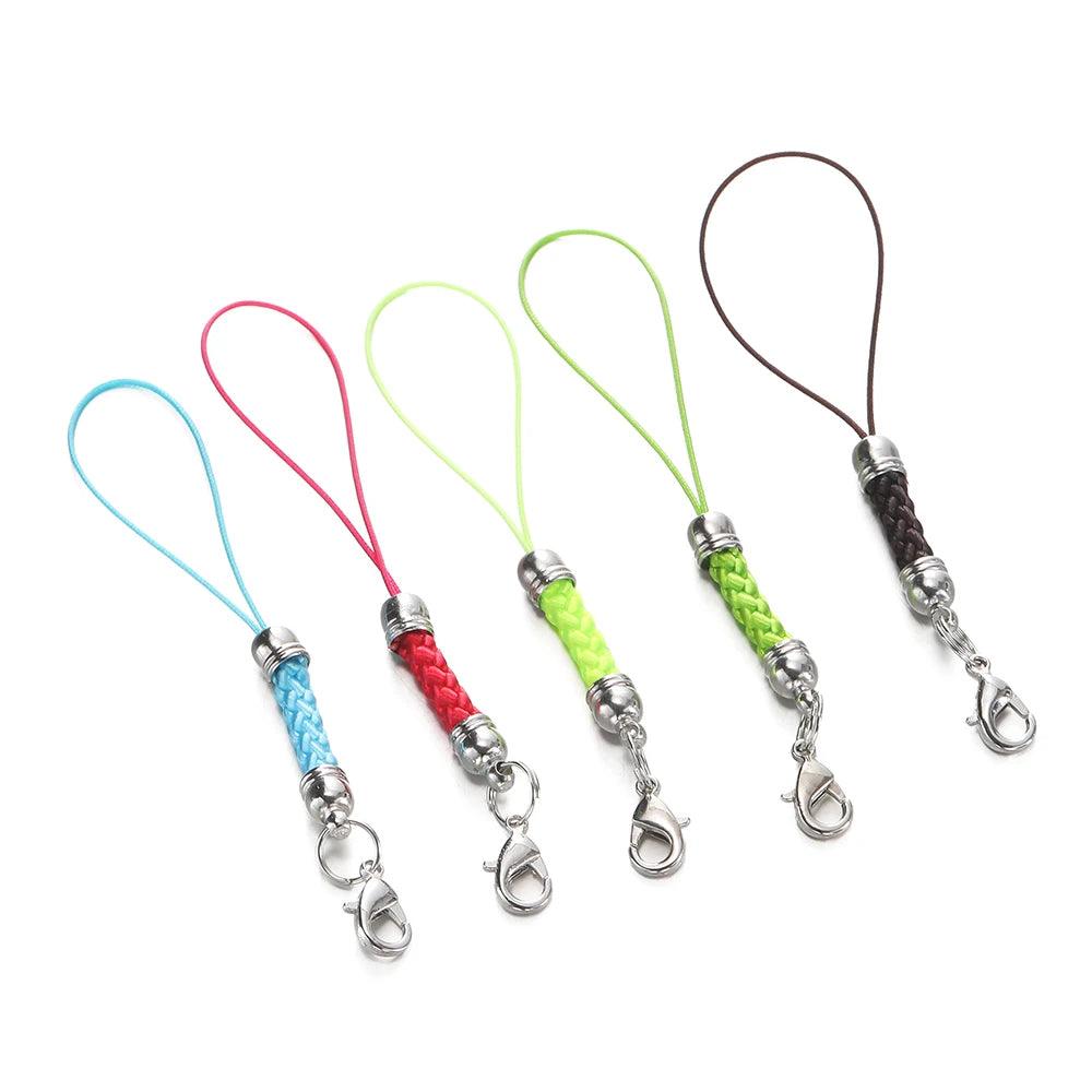 10/20pcs Keychain Rope with Lobster Clasp Jump Rings Lanyard Lariat Strap Cord For DIY Keyring Pendant Jewelry Making Supplies