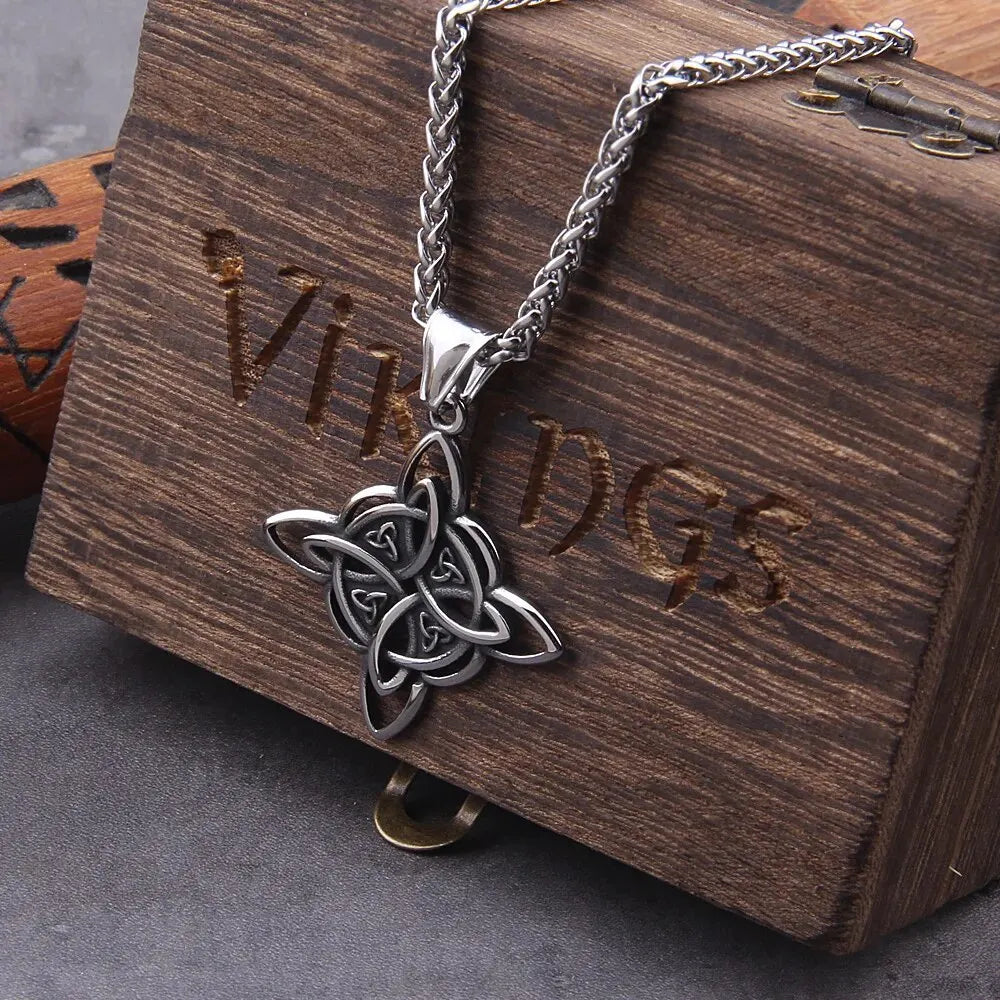 Never Fade Stainless Steel Celtic Knot Pendant Necklace as Men Gift