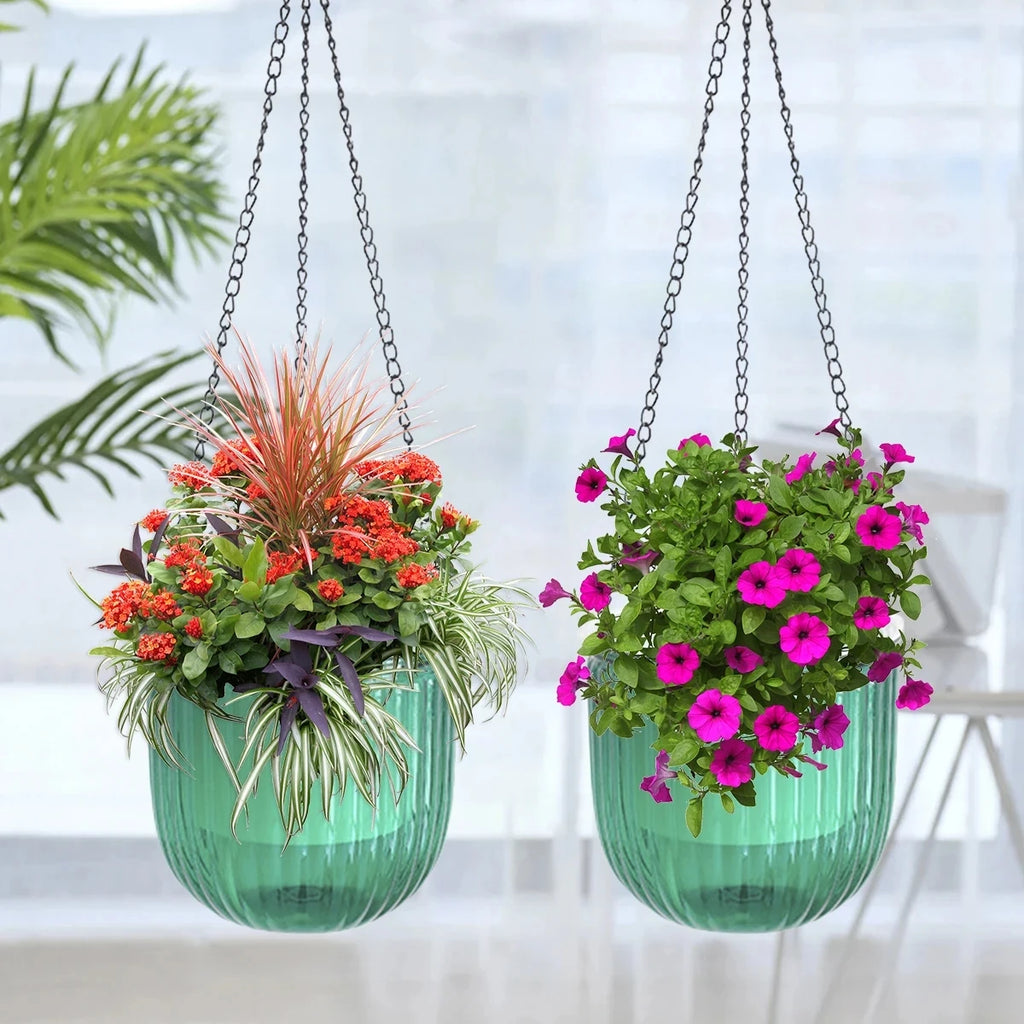 2Pcs Flowerpot Self Absorbing Water Hanging Planter Thickened Premium Planter Hydroponic Soil Cultivation Lazy Flower Pot Garden
