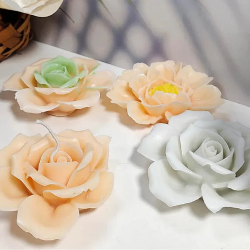 19 Types Flowers Candle Silicone Mold DIY Petal Rose Tulip Peony Candle Making Epoxy Soap Caly Resin Chocolate Mold Gifts Craft