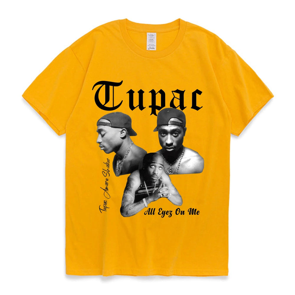 Rapper Tupac 2Pac Men's Cotton T-Shirt High Quality Oversized Hip Hop Streetwear