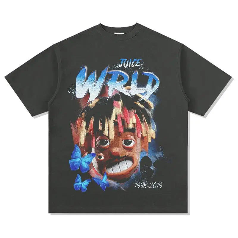 Rapper Juice Wrld 999 Short T Shirt Men's Women's Letter Printed Tshirts Y2k Casual Fashion Sportswear Summer Clothing