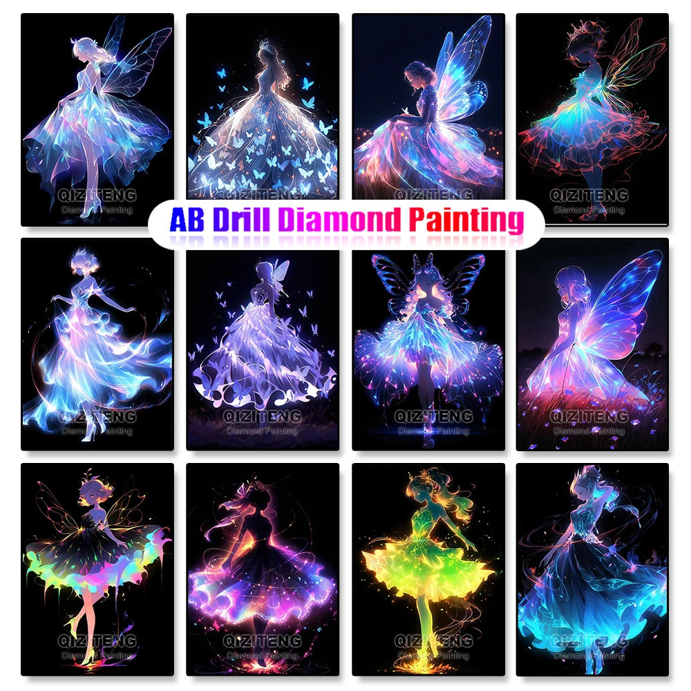 5d Diamond Painting Night Butterfly Dream Series Full Mosaic Diamond Embroidery Dance Skirt Girls Home Decoration New 2023