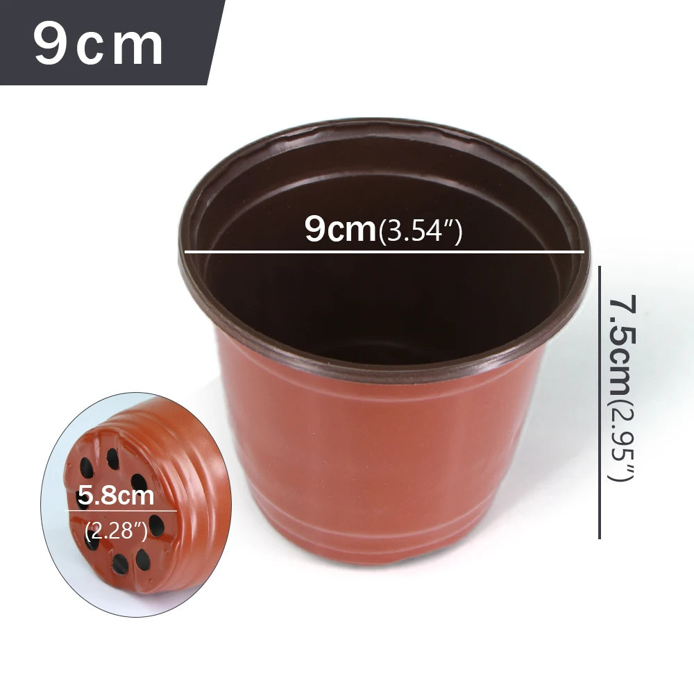 20PCS 9/10/11cm Garden Plastic Flowerpots Simple Nursery Cup Succulent Pot for Seed Breeding Flowers Plants Transplant Container