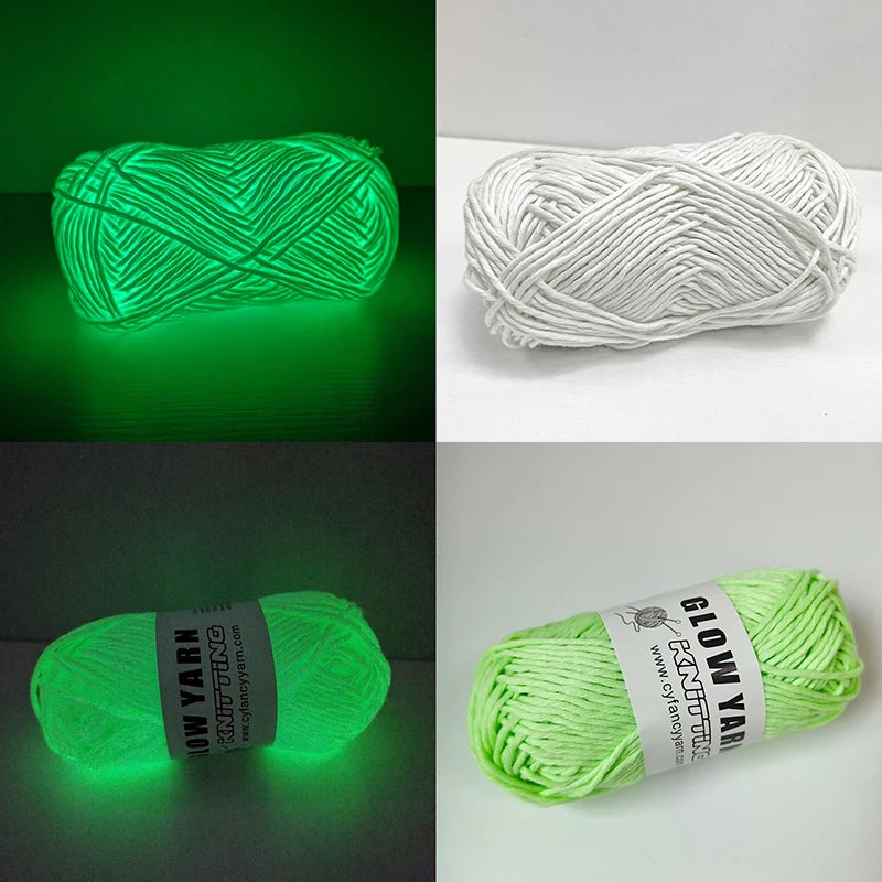 50g/Ball Luminous Knitting Yarn Glow in the Dark Yarn for Hand Knitting Sweater Scarf Hats Carpet Threads DIY Sewing Supplies